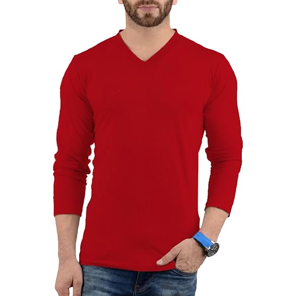 URBAN CREST V Neck T Shirts for Men Poly Cotton Tshirts Tee Mens